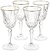 Lorren Home Trends Siena Collection Crystal Red Wine Glass with Gold Band Design, Set of 4, 7.5 fluid ounces