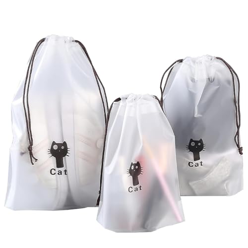 Image of Pristu Shoe Bag Cover for Shoe Storage & Travelling Drawstring Bags Waterproof, White (18)