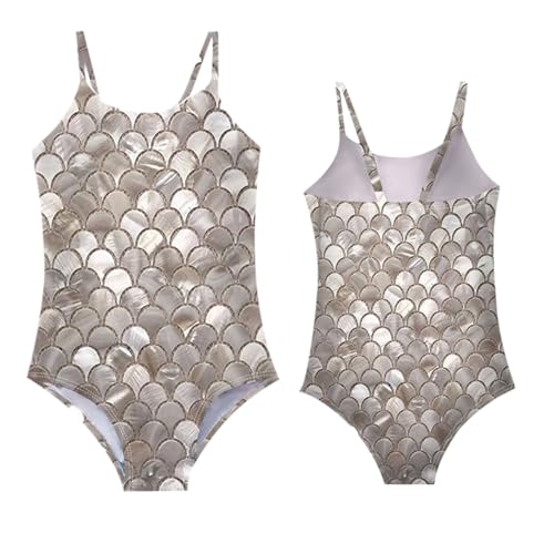 Girls Sparkle Swimsuits Quick Dry Adjustable Straps Bathing Suit Toddler UPF 50+ Fish Scale Beach Swimming Surfing Swimwear2