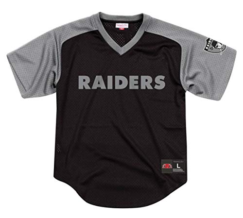Mitchell & Ness Oakland Raiders Final Seconds Men's Black/Gray V-Neck Mesh Shirt (Large)