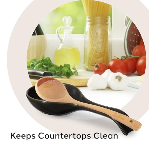 image for OGGI Ceramic Spoon Rest- Spoon Rest for Stove Top, Spoon Holder for Co