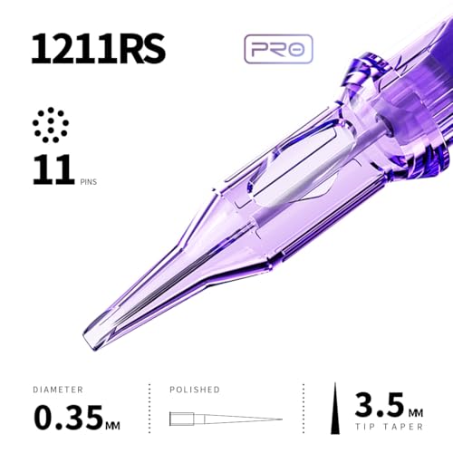 Image of Mast Pro Tattoo Cartridges 20Pcs Disposable Needles Round Shader 1211RS