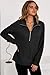 Dokotoo Womens Sweatshirt Waffle Knit Long Sleeve Zip Up Casual Sweatshirts Lightweight Soft Pullover Sweater Tops Comfy Fall Fashion Thanksgiving Outfit Clothes Trendy 2025 Plus Size Black Large