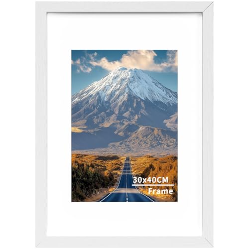 30x40 Picture Frame,30x40CM Wooden Frame,Wall-Mounted Poster Frame, Photo Frames with Acrylic Glass (Not Glass), Portrait or Landscape Frames for Home, Office, Gallery,1 Pack,White
