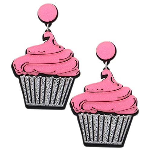 BESPORTBLE Pendientes De Cupcake Colgantes Pendientes De Comida Divertidos De Accesorio Orejas De Mujer Para Niñas y Diario