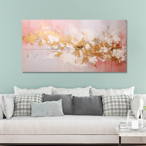 Art mural marbre rose abstrait pour un salon moderne et cocooning - 2