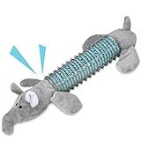 VECELA Juguete Chirriante para Perros, Juguete de Peluche para Perros Juguetes para Masticar con Cuerpo de Goma Indestructible para Raza Cachorro/Mediana