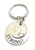10 Years Strong 2012 Dime Key Chain 10th Wedding Anniversary Gift for Men or Women