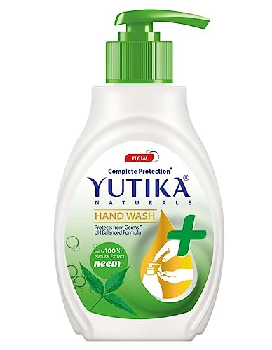 Image of Yuthika Hand Wash - Liquid Hand Wash with 100% Natural Neem Extract | pH Balanced Formula for Effective Germ Protection | Gentle and Refreshing Cleansing | 500ml Bottle (Pack of 1)