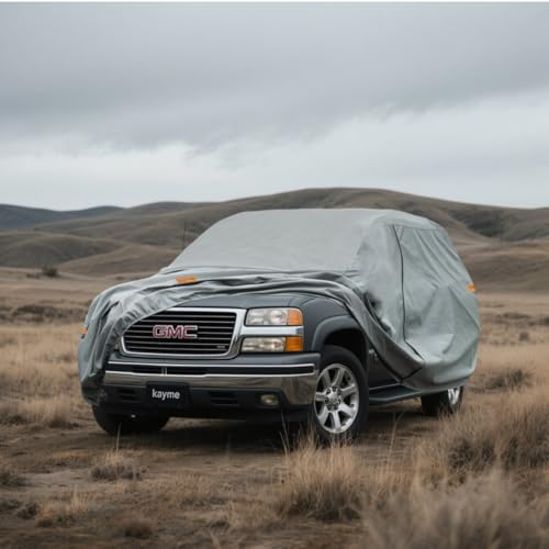 Image of Kayme Heavy Duty SUV Car Cover Custom Fit GMC Envoy XL XUV LWB Waterproof All Weather for Automobiles, Full Exterior Covers Sun Rain UV Protection.（Deliver About 3-10 Days）