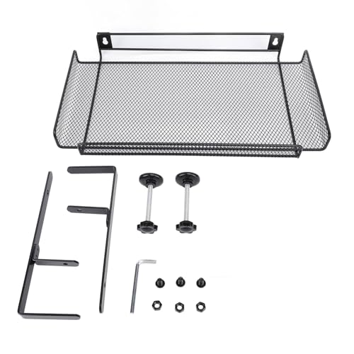 Bandeja porta cable para debajo del escritorio, organizador con abrazadera, cesta para almacenamiento, soporte para router, regleta y cables (Negro) miniatura 2