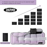JORICY Adjustable Ankle Weights for Women Men Kids, 1–4kg Pair Leg/Wrist/Arm Weight Straps with Removable Weight for Yoga Walking Running Gymnastics Aerobics Physical Therapy, Purple - Image 2