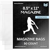 (50 Count) Display Zone Magazine Bags 8-3/4' X 11-1/8' - Acid-Free Polypropylene Plastic Sleeves - Crystal Clear Protection for Your Magazines - Archival Storage Covers for Collectors (Standard)