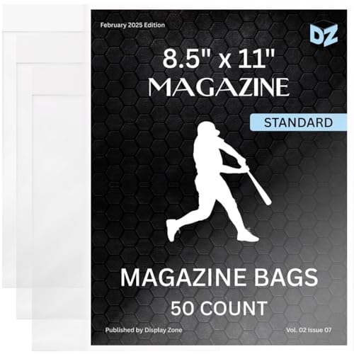 (50 Count) Display Zone Magazine Bags 8-3/4 X 11-1/8 - Acid-Free Polypropylene Plastic Sleeves - Crystal Clear Protection for Your Magazines - Archival Storage Covers for Collectors (Standard)