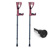 Crutch está diseñado para la máxima facilidad y comodidad, y también se ve bien. —Muleta es creada por un cirujano ortopédico, con la funcionalidad del paciente, así como la curación, en mente. —La muleta está hecha para reducir la fricción y el dolor utilizando una punta Health patentada y un amortiguador patentado en la parte inferior de la muleta. —Muleta hecha con un diseño de mango único que es a la vez acolchado y fuerte, lo que permite un agarre cómodo con menos tensión en las manos.