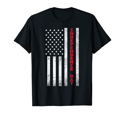 Independence Day American Flag 4th of July Patriot Men Women T-shirt, Preto, S