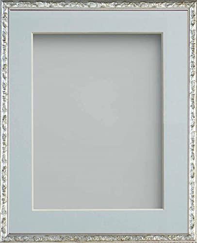 Frame Company Olivia Silver 12x10 Frame With Light Blue Mount For 10x8 inch — image 1