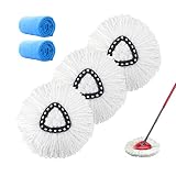 3 Pack Microfiber Mop Replacement Heads Spin Mop Refills Easy Cleaning Mop Head Replacement Includes