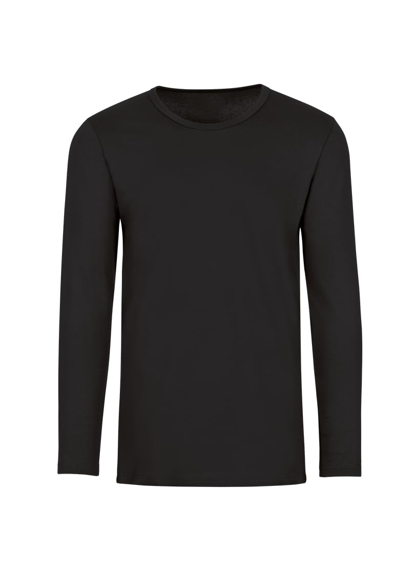 Trigema - Men's Long-Sleeved T-Shirt - black - Large