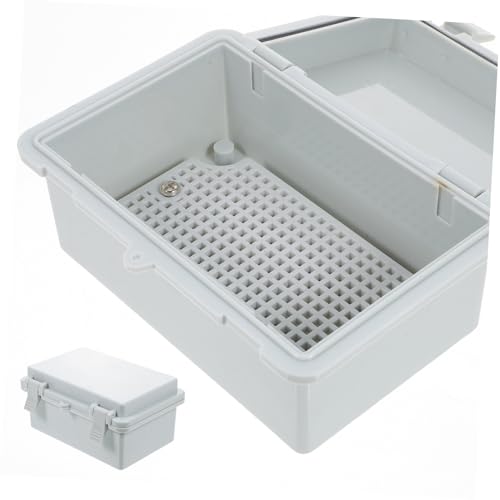 SHINEOFI Caja de Conexiones Estanca con Base Abs Resistente al Agua para Exterior Tapa Abatible con Bisagra para Cableado Eléctrico y Proyecto DIY