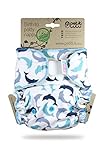 Petit Lulu One Size Höschenwindel (5-16 kg) Klett | Fluffy Organic | Bambus natürliche wiederverwendbare Stoffwindeln | Ohne Polyester (Delfine)