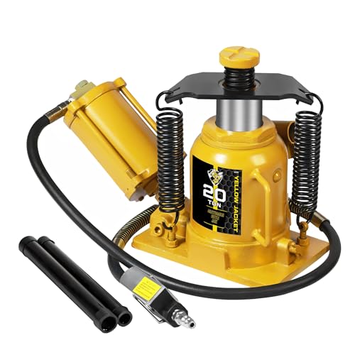 YELLOW JACKET Low Profile 20 Ton Air Bottle Jack 20 Ton with Aluminum Alloy Pump and Unique Slow Release Equipment