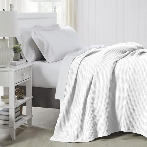 Image of Modern Threads 100% Cotton Waffle Thermal Blanket, White, Twin /Twin XL