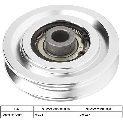 Alomejor Fitness Riemenscheibe 70 80mm Universal Lager Riemenscheibe Rad für Fitnessgeräte Fitnessgeräte Kabelmaschine Verschleißfestes Ersatzteil(70mm)