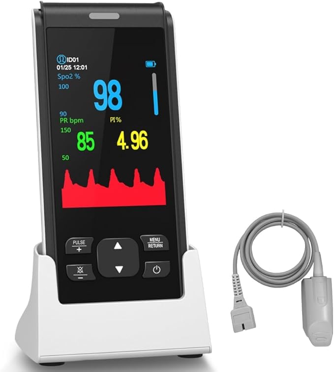 Oxímetro de pulso recargable para la punta del dedo,oximetría de pulso de mano,monitor de saturación de oxígeno en la sangre del dedo con SpO2 y frecuencia del pulso,medidor de oxígeno portátil