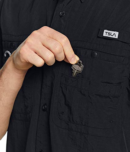 Tsla MOS21 Men'S Performance Fishing Shirt, Upf 50+ Breathable Button Down Shirts, Outdoor Recreation Short Sleeve Shirt thumb #5
