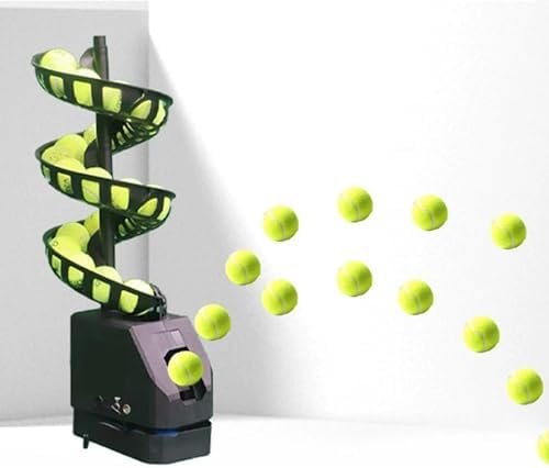 Portable Tennis Ball Machine - Automatic Rotation, 33-Ball Capacity, 3 Serving Frequencies, Perfect for Court Practice, No Net Required, Ideal for Players of All Levels,Withoutcatchingnet