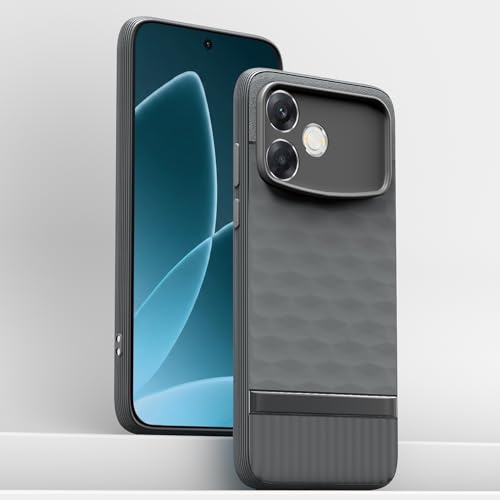 Image of Pikkme Back Cover for Oppo F33 Pro 5G Camera Protection 3D Hexa Cube Design Silicone Protective Bumper Case (Grey)