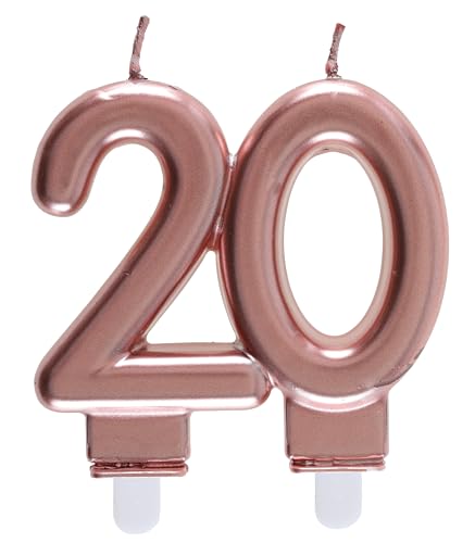 Santex mariage Candle Ages 20 Years, Rose Gold, 7.5 cm