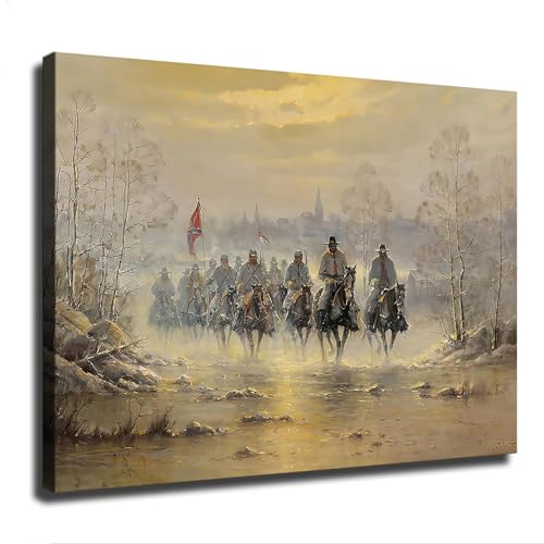 Confederate Army Cavalry Civil War Posters Modern Aesthetic Canvas Wall