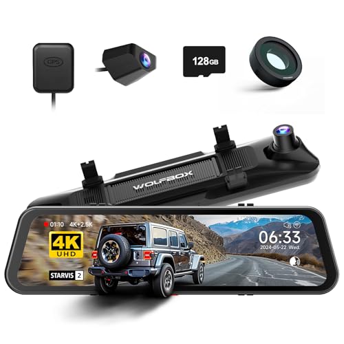 WOLFBOX G900 PRO Mirror Dash Cam with Polarizing Lens