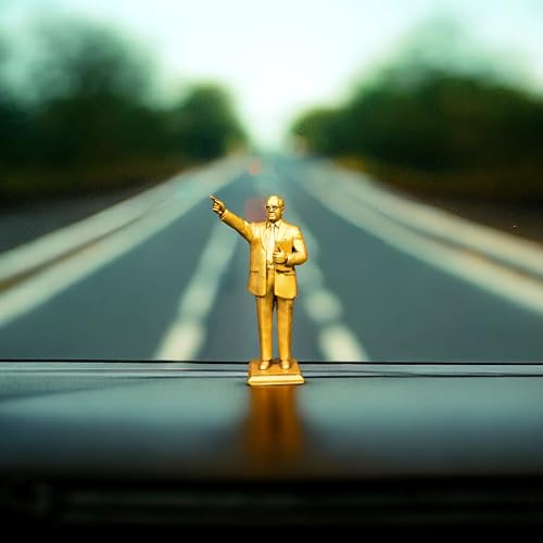 NEEANN Dr. B.R. Ambedkar Statue - 5 Inches Polystone Murti- Standing Posture Pratima- Brass, Copper, Bronze Finish - Symbol of Justice & Equality - Home, Office, and Car Dashboard (Brass)