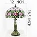MQYXH Tiffany Lamp Stained Glass Table Lamps Pink Tulip Style Desk Lamp 12X12X18.5 Inch Bronze Ceramic Base Reading Light Suitable for Bedside Bedroom Living Room Dining Room Office