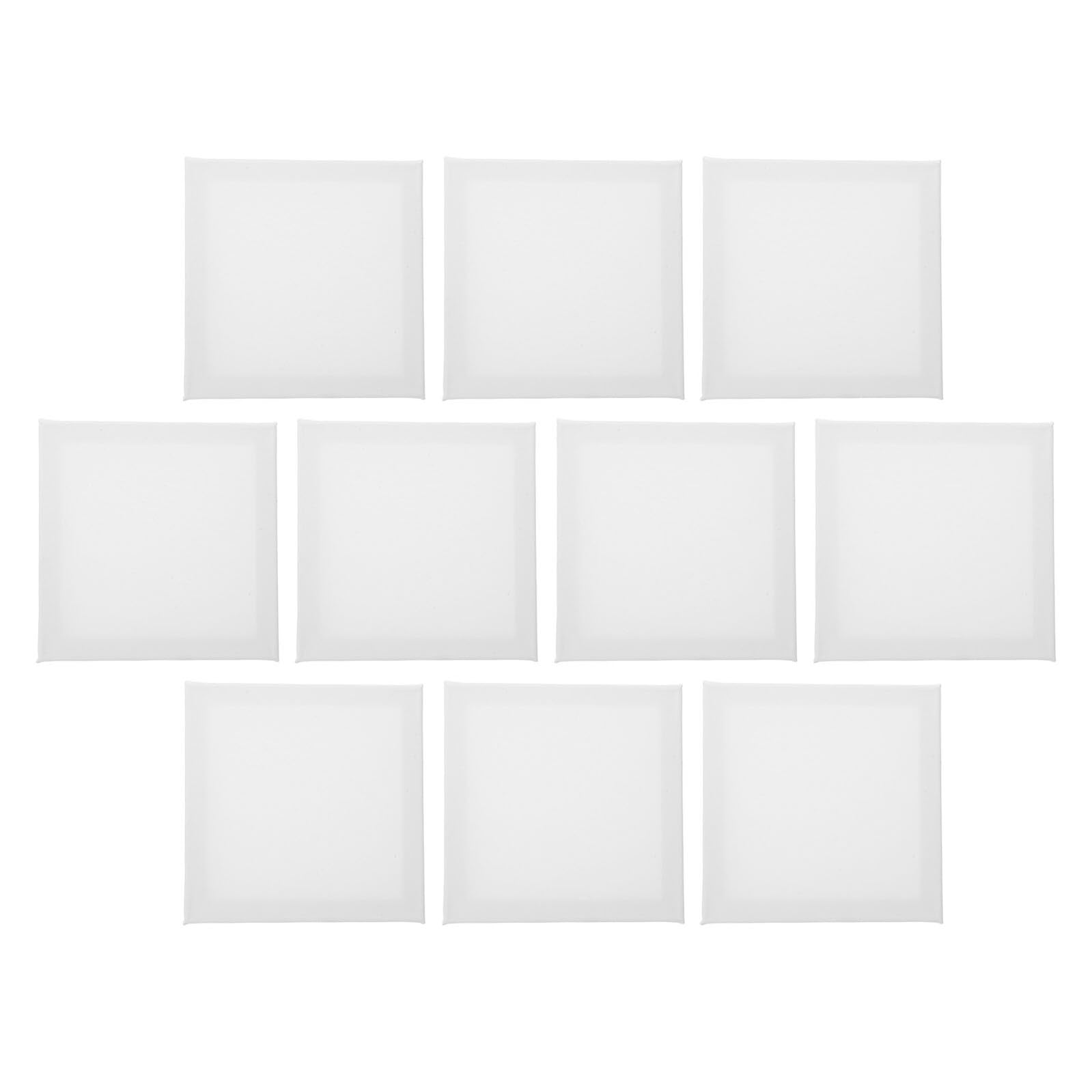 Gatuida Lot de 10 Toiles à Peindre 20x20 Cm Toile de Coton 100% Vierge Cadre en Bois Robuste Kit de Peinture pour Peinture à L’huile et Acrylique Support Artistique Prêt à Accrocher