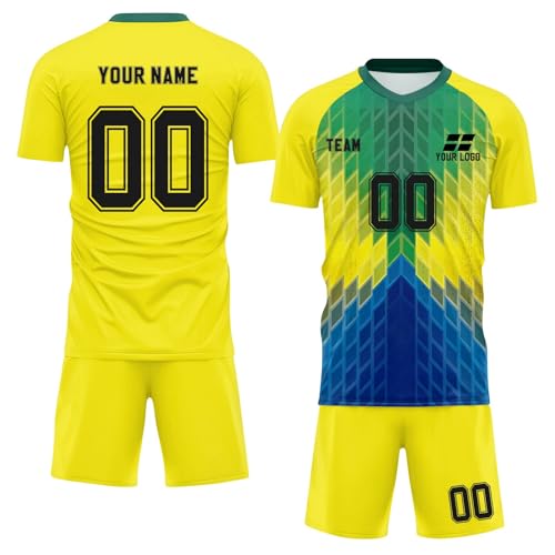 Personalizado Camiseta de Fútbol 2026 Personalizadas para Hombres y Niño, Equipación Fútbol DIY Nombre Número con Conjunto Top Pantalón Corto Regalo de Futbol