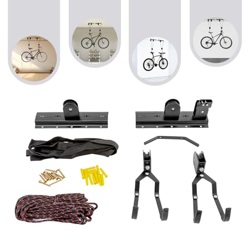 Support vélo universel mural ou plafond avec sangle de blocage 60 kg - 4