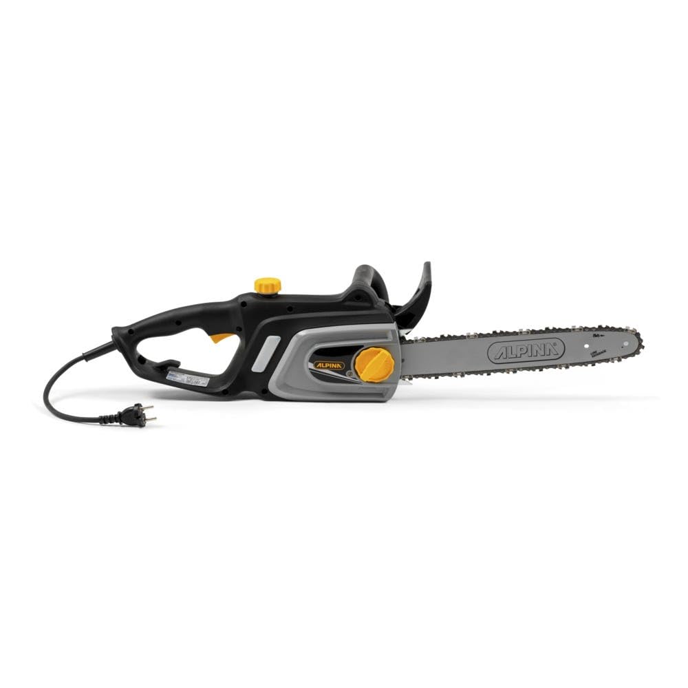 Alpina Motosierra eléctrica ACS 180 E 14 pulgadas. Para operaciones de corte de madera. Barra de corte 35 cm 14 pulgadas. 1800 W. Velocidad de la cadena 10 m/s. Tensión lateral