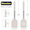 HOTEC Silicone Spatula Set of 2 Heat-Resistant 600°F & BPA-Free Kitchen SaptulaTurner with Stainless Steel Handles, Slotted & Solid Spatulas for Nonstick Cookware, 13.7 Inch, Khaki #1