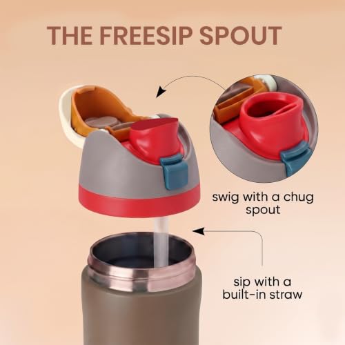 Image of House of Quirk Sippease Stainless Steel Water Bottle with Straw for Sports and Travel BPA-Free 950ML (Dune)