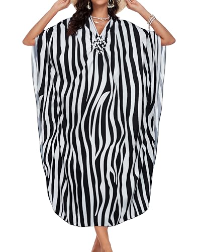 Image of Kaftan Dresses for Women V Neck Caftans Batwing Sleeve Beach Cover Ups | JILUVIN Plus Size Long Floral Print Dress, Loose Fit Maxi Casual Moomoo, Lounge House Mumu Nightgown Summer Vocation 2026