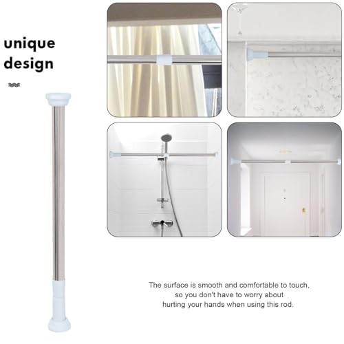 Barre rideau de bain sans perçage et tringle extensible de séchage de linge - 5