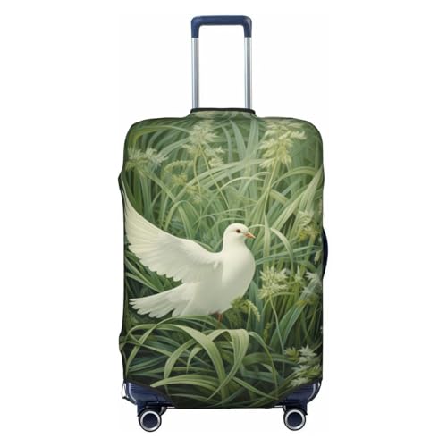 Grass And Dove Print Luggage Suitcase Cover Protector Luggage Washable Covers With Concealed Zipper
