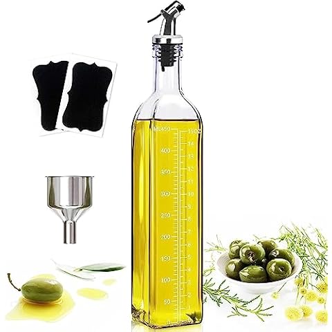 Showvigor Olive Oil Dispenser and Vinegar Bottle 500 ml/17 oz Cover