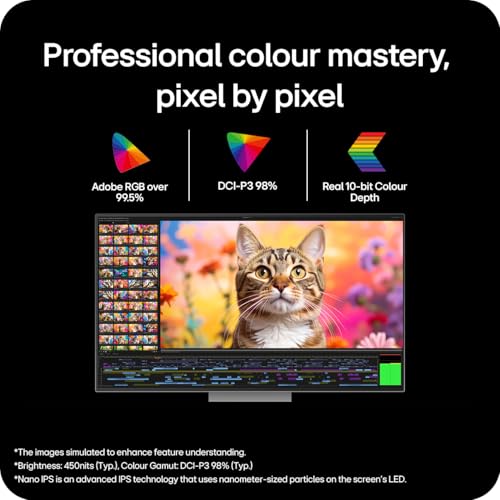 Image of LG UltraFine evo 32U990A-S - 6K (6144 x 3456p) Nano IPS Black 32 Inch, 60Hz, 5ms GtG, DCI-P3 98%, Adobe RGB 99.5%, HDR 600, MAC compatible, speakers, Thunderbolt 5, HDMI 2.1, DP2.1, Silver