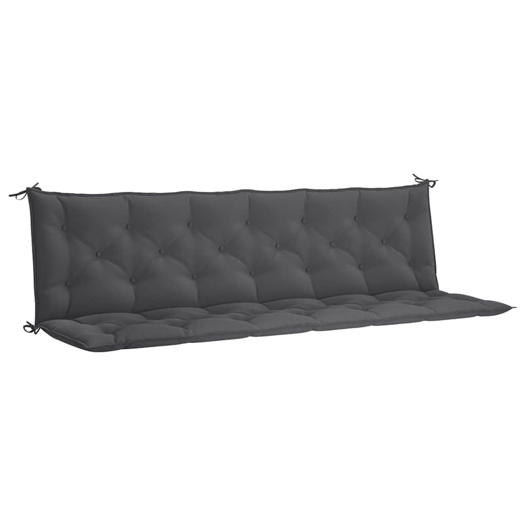 Coussin de banc de jardin 3 places anthracite grand format 200x100 pour assise extérieure confortable