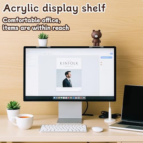 TBWHL 4pcs Acrylic Display Shelf, Computer Screen Display Stand for Anime Figure, Shelf Risers for Figures, Riser Stand for Decoration and Organizer for Desk, Office or Room - Pop Art Style